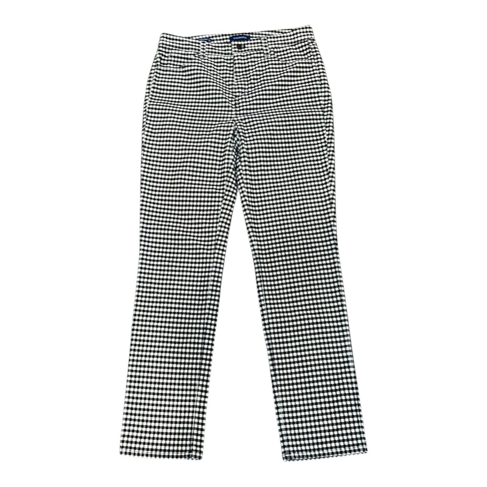 Talbots Stretch Corduroy Straight Leg Pants High-Waist Buffalo Plaid Sz 8 EUC